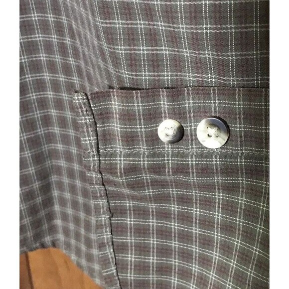 Vintage L.L. Bean Long Sleeve Button Down Brown Plaid Shirt Mens size LT Cotton - Picture 7 of 11